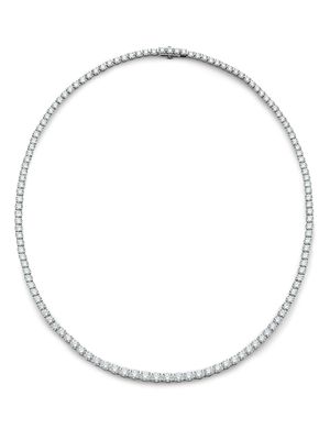 De Beers Jewellers 18kt white gold DB Classic eternity line round brilliant diamonds necklace - Silver