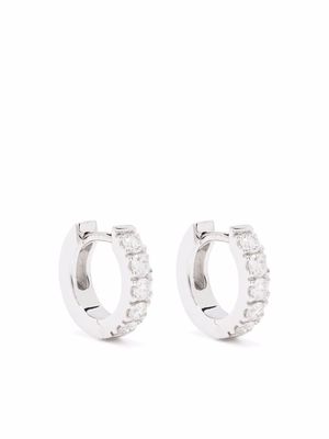 LEO PIZZO 18kt white gold small hoop diamond earrings - Silver