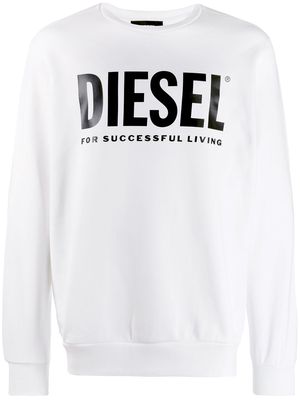 Diesel logo print jumper - White