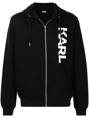 Karl Lagerfeld logo-print cotton hoodie - Black