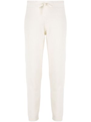 Cashmere In Love ribbed-knit track pants - White