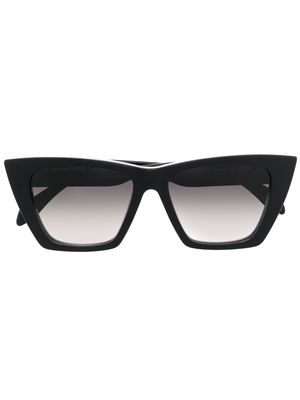 Alexander McQueen Eyewear logo-debossed cat-eye frame sunglasses - Black