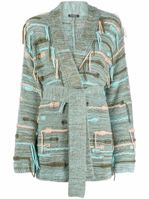 Canessa fringed knitted cardigan - Green