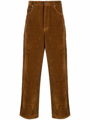 Jacquemus straight-cut velvet-effect trousers - Brown