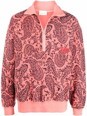 Aries paisley-print zip-front jumper - Pink
