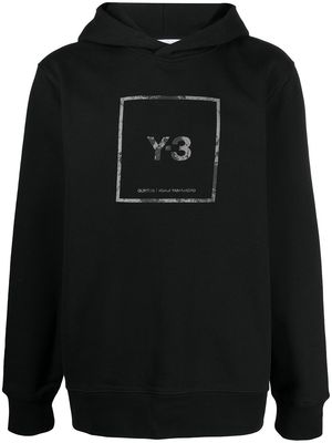 Y-3 logo-print cotton hoodie - Black