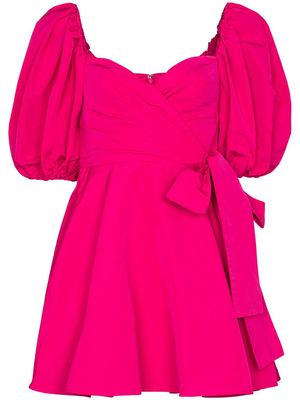 Valentino puff-sleeve V-neck minidress - Pink