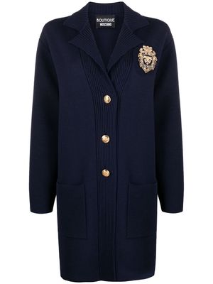 Boutique Moschino Equestrian knit coat - Blue