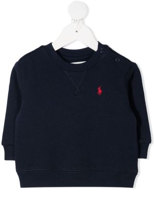 Ralph Lauren Kids embroidered logo sweatshirt - Blue