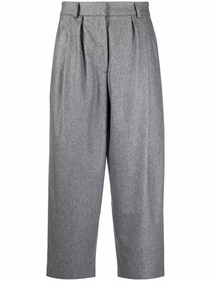 Chinti and Parker cropped pleated palazzo trousers - Grey