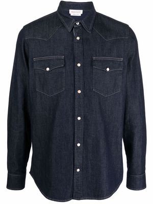 Alexander McQueen denim button-up shirt - Blue