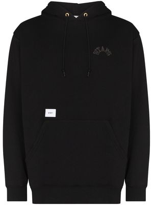 WTAPS logo-embroidered cotton hoodie - Black
