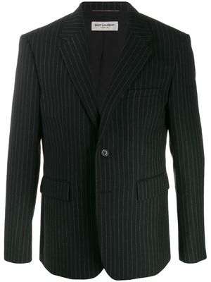 Saint Laurent pinstriped buttoned blazer - Black