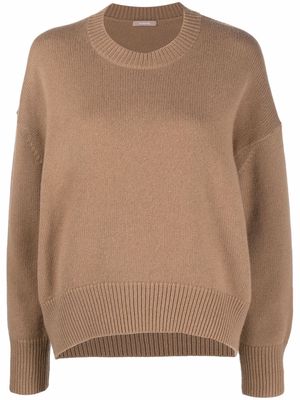 12 STOREEZ knitted crew neck jumper - Brown