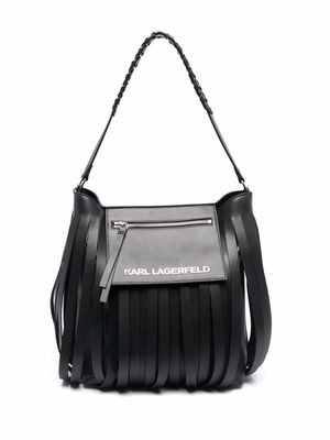 Karl Lagerfeld K/Fringe Hobo bag - Black