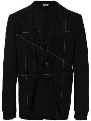 Comme Des Garçons Homme Plus contrast-stitch single breasted blazer - Black