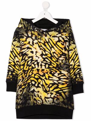 Givenchy Kids abstract-print hooded dress - Black