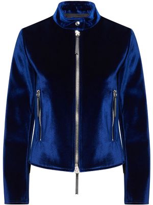 Giuseppe Zanotti velvet zip-up jacket - Blue