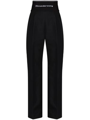 Alexander Wang logo-waistband tailored trousers - Black