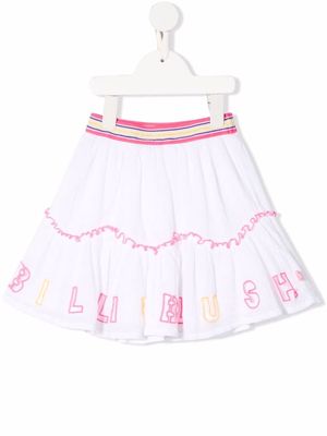 Billieblush embroidered-logo flared skirt - White