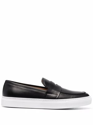 Scarosso Alberto penny leather loafers - Black