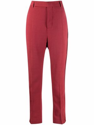 Rick Owens satin trim trousers - Red