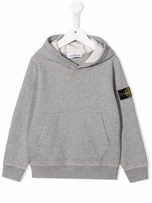 Stone Island Junior sleeve logo-patch hoodie - Grey