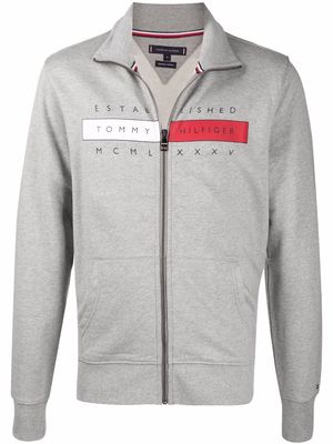Tommy Hilfiger logo-print zip-up jumper - Grey