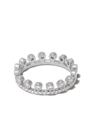 De Beers Jewellers 18kt white gold Dewdrop one line diamond pave band