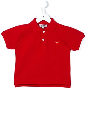 Comme Des Garçons Play Kids heart logo polo shirt - Red