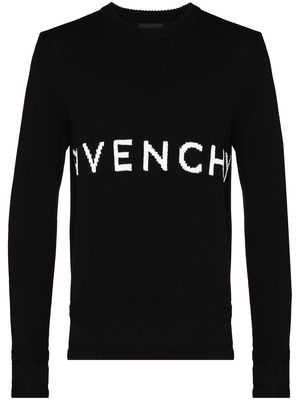 Givenchy logo-intarsia crew-neck jumper - Black