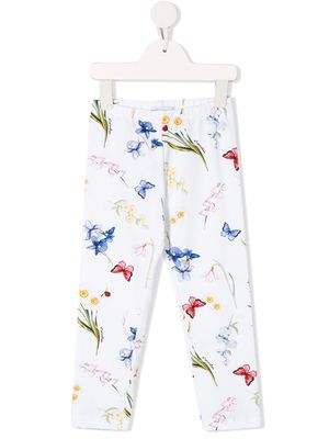 Monnalisa floral-print leggings - White