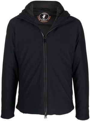 Save The Duck logo-patch hooded jacket - Black