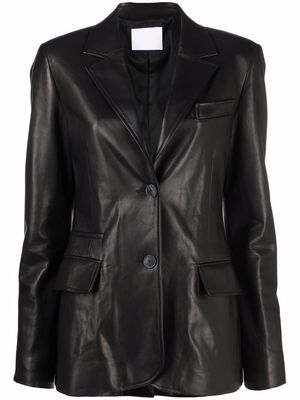 Drome single-breasted leather blazer - Black