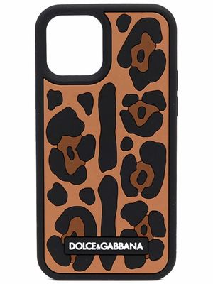 Dolce & Gabbana leopard-print iPhone 12 Pro case - Brown