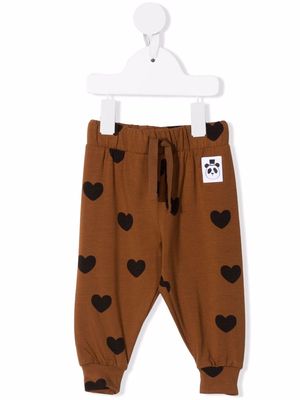 Mini Rodini heart print trousers - Brown