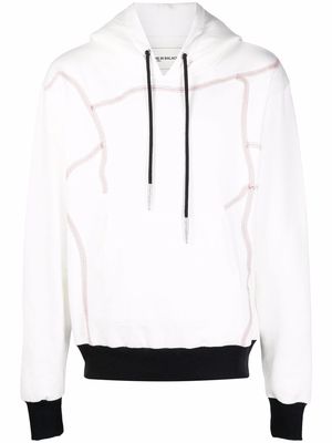 Youths In Balaclava contrast-trimmed cotton hoodie - White