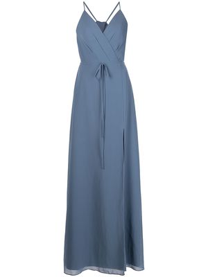 Marchesa Notte Bridesmaids wrapped full-length gown - Blue