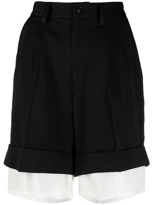 Y's layered tailored shorts - Black