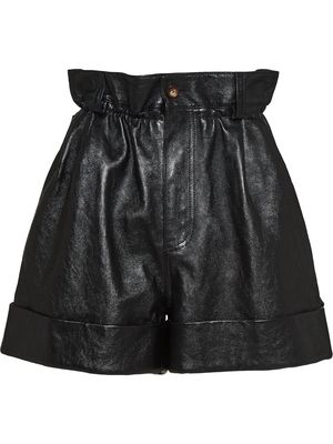 Miu Miu lambskin leather shorts - Black