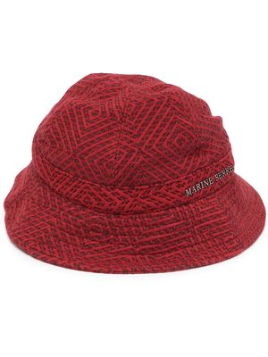 Marine Serre logo-plaque bucket hat - Red