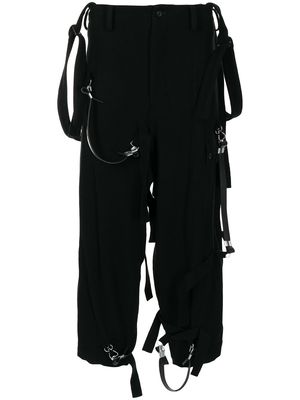 Yohji Yamamoto suspender-strap trousers - Black