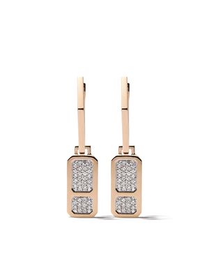 AS29 18kt rose gold DNA mini full diamond earrings