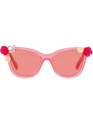 Dolce & Gabbana Eyewear Blooming rectangular-frame sunglasses - Pink