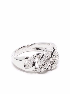 LEO PIZZO 18kt white gold Gourmette diamond ring - Silver