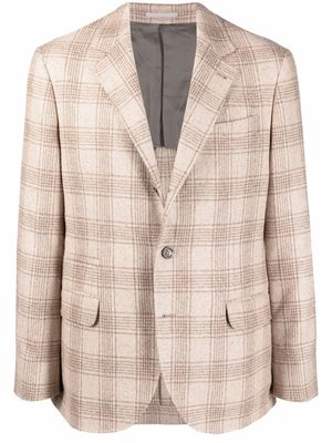 Brunello Cucinelli check-pattern single-breasted blazer - Neutrals
