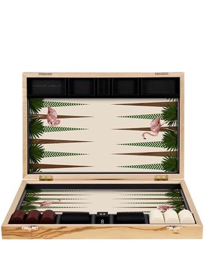 Alexandra Llewellyn flamingo tournament-size backgammon set - Pink