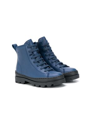 Camper Kids lace-up leather boots - Blue