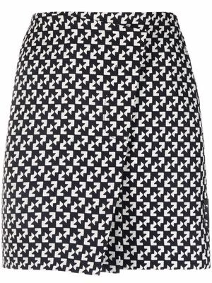 Off-White abstract-print wrap skirt - Black