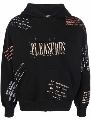 Pleasures embroidered-logo hoodie - Black